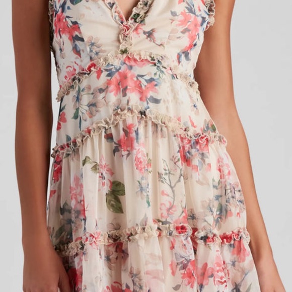 Floral Print Ruffle Dress - Picture 4 of 6